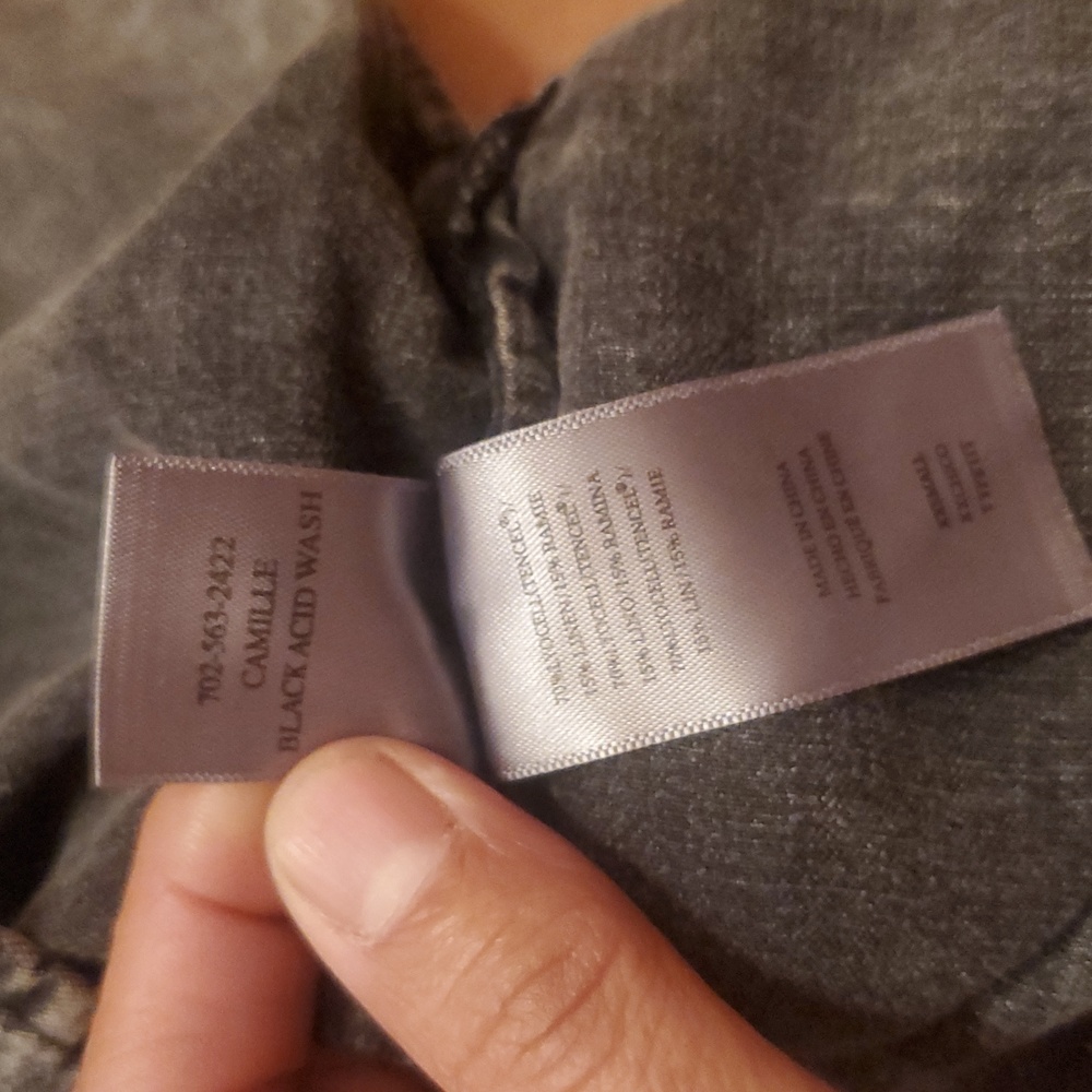 RAILS LINEN BLEND SIZE XXS Gray Denim Women's Top - Picture 15 of 15